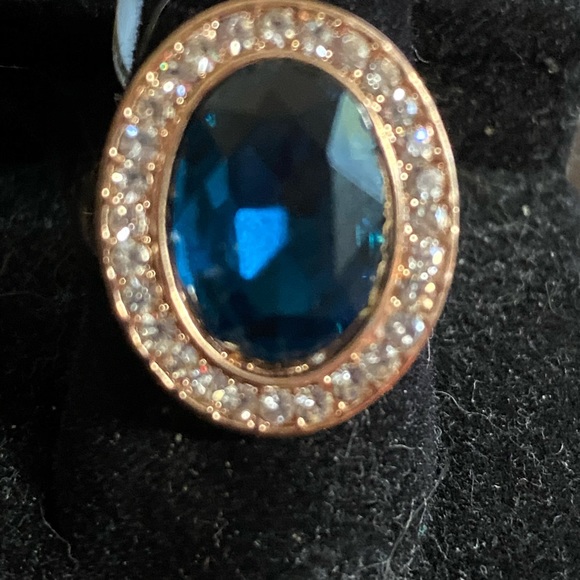 Sterling Silver .925 Teal Blue CZ Ring Size 6 - Picture 7 of 7